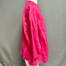Load image into Gallery viewer, Eileen Fisher Fuschia Linen Button Down 3/4 Sleeve Top (1X)
