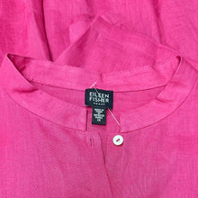 Load image into Gallery viewer, Eileen Fisher Fuschia Linen Button Down 3/4 Sleeve Top (1X)
