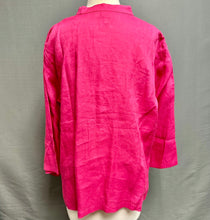 Load image into Gallery viewer, Eileen Fisher Fuschia Linen Button Down 3/4 Sleeve Top (1X)
