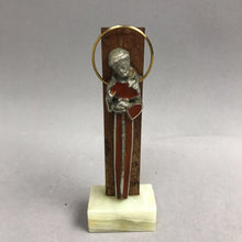 Load image into Gallery viewer, St. Francis Assisi Italian Pewter Figure Onyx Marble Base Religious Statue Wood (6")
