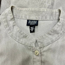 Load image into Gallery viewer, Eileen Fisher Gray Cotton Mandarin Collar Button Down Top (1X)
