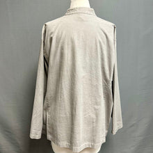 Load image into Gallery viewer, Eileen Fisher Gray Cotton Mandarin Collar Button Down Top (1X)
