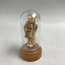 Load image into Gallery viewer, Vintage Wood Carved St Patrick Figurine in Dome (4")
