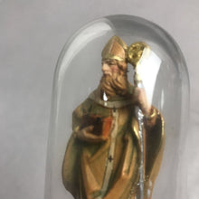 Load image into Gallery viewer, Vintage Wood Carved St Patrick Figurine in Dome (4")
