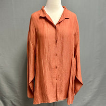 Load image into Gallery viewer, Eileen Fisher Burnt Orange Linen Silk Blend Button Down Top (1X)
