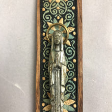 Load image into Gallery viewer, Vintage Pewter Virgin Mary Figurine on Wood (5")
