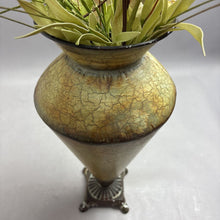 Load image into Gallery viewer, Green Metal Urn Vase with Flowers (32")
