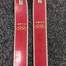 Load image into Gallery viewer, Vintage Red Wood Skis Marked International Nineteen (52")
