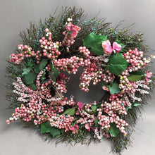 Load image into Gallery viewer, Pink Floral Wreath (24")
