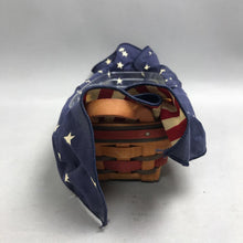 Load image into Gallery viewer, Longaberger 1993 All American Liberty Cracker Basket w/ rev Liner, Prot &amp; brick (3x11x5)

