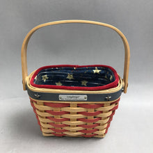 Load image into Gallery viewer, Vintage Longaberger Inaugural Basket, 2001 Hostess Appreciation Gift Red White Blue (4x6x4)
