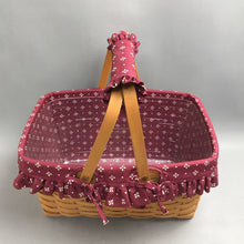 Load image into Gallery viewer, Vintage Longaberger 1995 Picnic Basket Double Handles Liner &amp; Protector (9x16x11)
