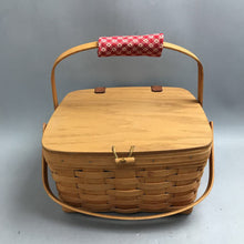 Load image into Gallery viewer, Vintage 1995 Longaberger Double Handle Small Picnic Basket with Riser11029 (6x12)

