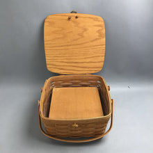 Load image into Gallery viewer, Vintage 1995 Longaberger Double Handle Small Picnic Basket with Riser11029 (6x12)

