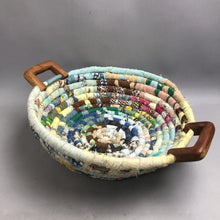 Load image into Gallery viewer, Vintage Rag Coiled Basket/Wood Handles (6x17)
