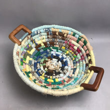Load image into Gallery viewer, Vintage Rag Coiled Basket/Wood Handles (6x17)
