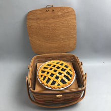 Load image into Gallery viewer, Longaberger 1991 Crisco American Pie Celebration Basket w/Protector, Riser &amp; Pie (6x12x12)
