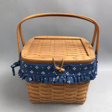 Load image into Gallery viewer, Vintage 1992 Longaberger Weekender Basket w Swing Lid Double Handle Liner, Protector (8x10x9)
