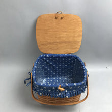Load image into Gallery viewer, Vintage 1992 Longaberger Weekender Basket w Swing Lid Double Handle Liner, Protector (8x10x9)
