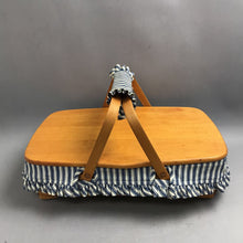 Load image into Gallery viewer, Longaberger 1997 Blue Hostess Sweetheart Gourmet Gathering Basket+Prot.+Liner &amp; Lid (5x18x12)
