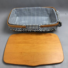 Load image into Gallery viewer, Longaberger 1997 Blue Hostess Sweetheart Gourmet Gathering Basket+Prot.+Liner &amp; Lid (5x18x12)
