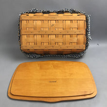 Load image into Gallery viewer, Longaberger 1997 Blue Hostess Sweetheart Gourmet Gathering Basket+Prot.+Liner &amp; Lid (5x18x12)
