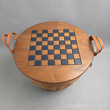 Load image into Gallery viewer, Longaberger Large Corn Basket #14443 w/ Insert &amp; Checkers Lid Set (~12x17x17)
