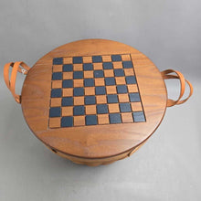 Load image into Gallery viewer, Longaberger Large Corn Basket #14443 w/ Insert &amp; Checkers Lid Set (~12x17x17)
