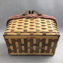 Load image into Gallery viewer, Longaberger Market Basket w/ 2 Swinging Handles &amp; Liner Larger 2008 (8x15x10)
