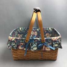 Load image into Gallery viewer, Longaberger KKW 1991 Double Handles Basket with Liner &amp; Protector (8x16x12)
