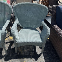 Load image into Gallery viewer, Green Wicker Chair (36x26x27)
