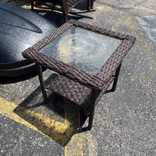 Load image into Gallery viewer, Wicker / Glass End Table (19x18x18)
