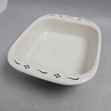 Load image into Gallery viewer, Longaberger Heritage Traditions Green Square Baking Dish (2.5x8x8)
