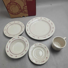Load image into Gallery viewer, Longaberger Pottery Woven Traditions Red 5-Piece Place Setting (~5.5x10.5x11) (4 Available)
