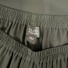 Load image into Gallery viewer, Eileen Fisher Black Silk Elastic Waist Wide Leg Pants (L)
