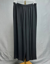 Load image into Gallery viewer, Eileen Fisher Black Silk Elastic Waist Wide Leg Pants (L)
