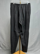 Load image into Gallery viewer, Eileen Fisher Black Linen Blend Elastic Waist Wide Leg Pants (L)
