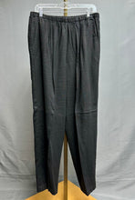 Load image into Gallery viewer, Eileen Fisher Black Linen Blend Elastic Waist Wide Leg Pants (L)
