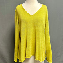 Load image into Gallery viewer, Eileen Fisher Lime Linen Knit Pullover Top (XL)
