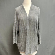 Load image into Gallery viewer, Eileen Fisher Heather Gray Linen Silk Knit Open Front Cardigan (XL)

