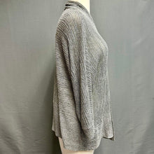 Load image into Gallery viewer, Eileen Fisher Heather Gray Linen Silk Knit Open Front Cardigan (XL)
