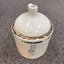 Load image into Gallery viewer, Antique 5 Gallon Blue Ribbon Pottery Jug, Buckeye Pottery Co. Macomb, Illinois (As Is)

