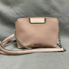 Load image into Gallery viewer, Calvin Klein Pale Pink Faux Leather Crossbody Chain Strap Purse (6.5x9.5x3.5")
