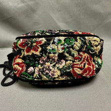 Load image into Gallery viewer, Vintage Chicos Intricate Floral Beadwork Velvet Trim Evening Bag Purse (8x10x3")
