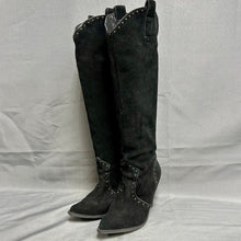 Load image into Gallery viewer, Guess Black Studded Suede Over the Knee Heel Boots As-Is (9.5)
