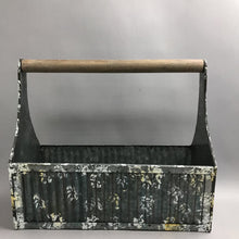 Load image into Gallery viewer, Industrial Galvanized Steel Tool Caddy Box with Wood Handle (15x16x7)
