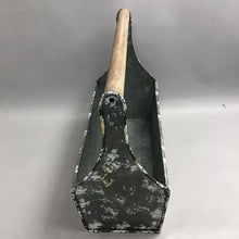 Load image into Gallery viewer, Industrial Galvanized Steel Tool Caddy Box with Wood Handle (15x16x7)
