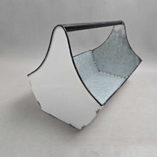 Load image into Gallery viewer, White &amp; Black Metal Caddy (~9x15x9)
