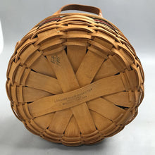 Load image into Gallery viewer, 1995 Handwoven Longaberger Leather Handle Dresden Insert Basket (4x10)
