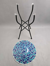 Load image into Gallery viewer, Gardener Select Glass Mosaic Bird Bath w/ Metal Stand (~19.5x14x14)

